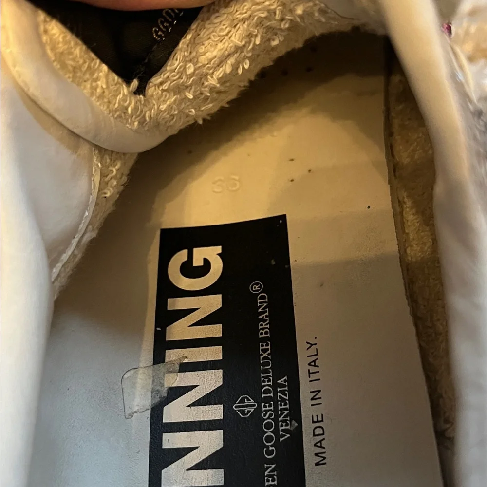 Golden Goose glitter sneaker. Silver. Size 36. Pre-owned. - Picture 8 of 9